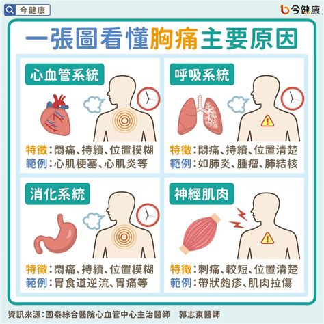 心臟旁邊是什麼|一張圖看懂胸痛主要原因。醫指常見6情況，3警訊即刻。